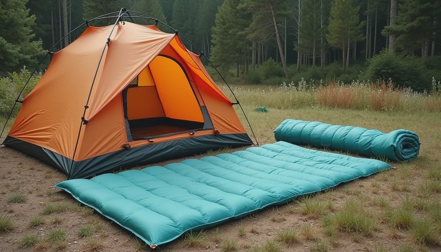 Visual context for bedding for tent