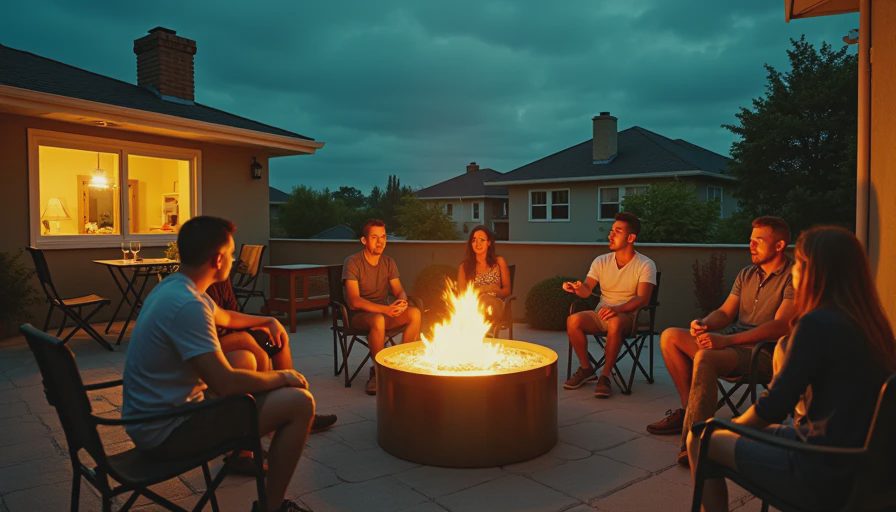 Illustration for stainless steel fire pit
