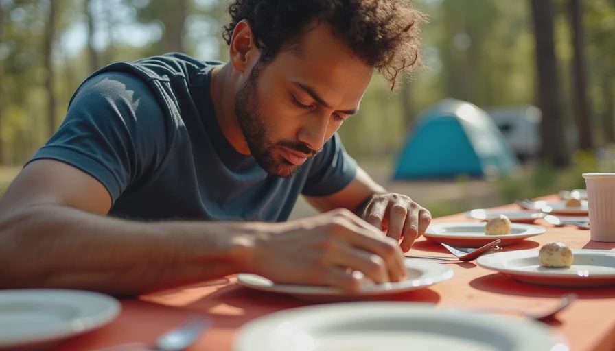 Visual context for camping table camping