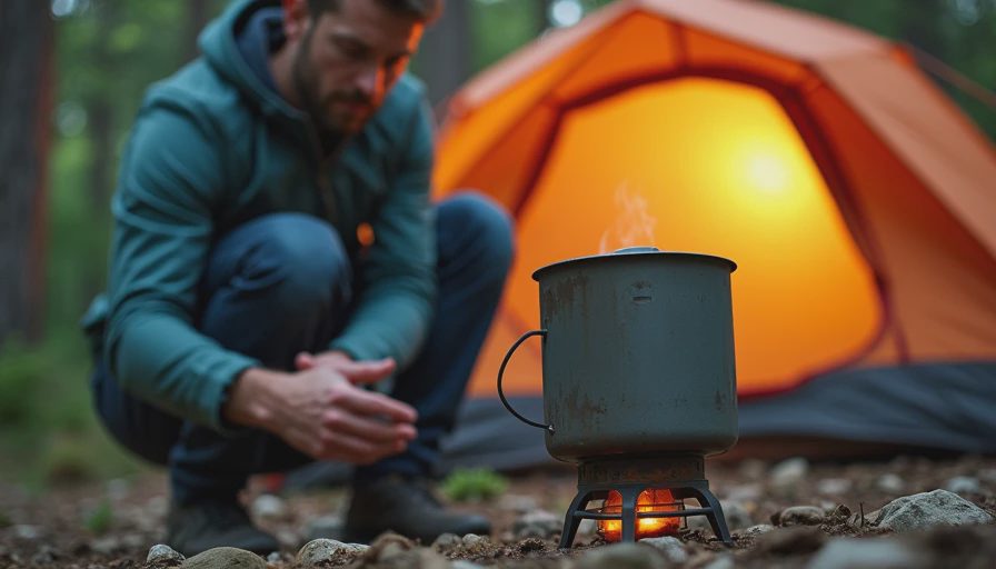 Illustration for camping wood stove